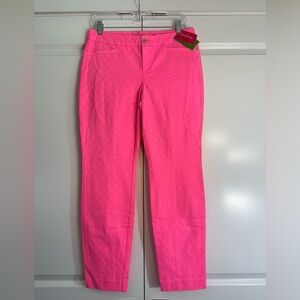 NWT Lilly Pulitzer Kelly Skinny Ankle Pant Tiki Pink Size 8
